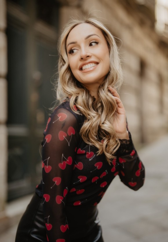 Camiseta Manga Larga Cerezas