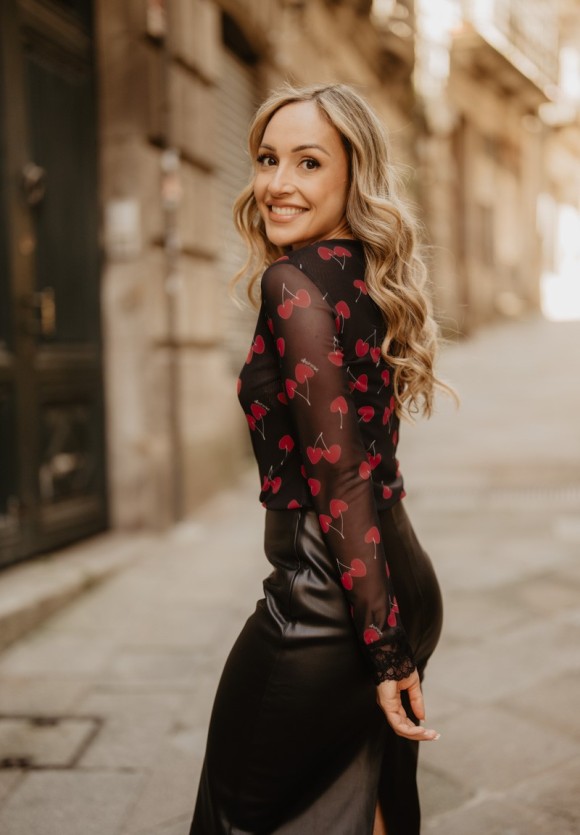 Camiseta Manga Larga Cerezas