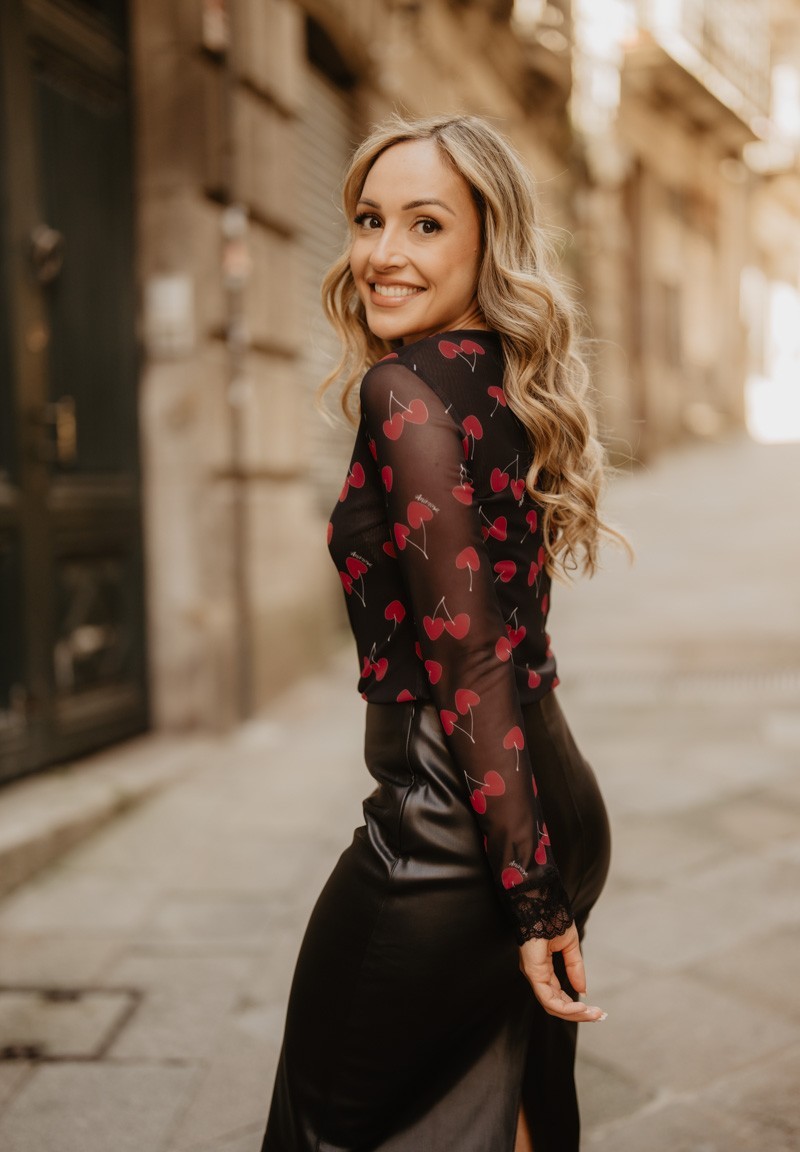 Camiseta Manga Larga Cerezas