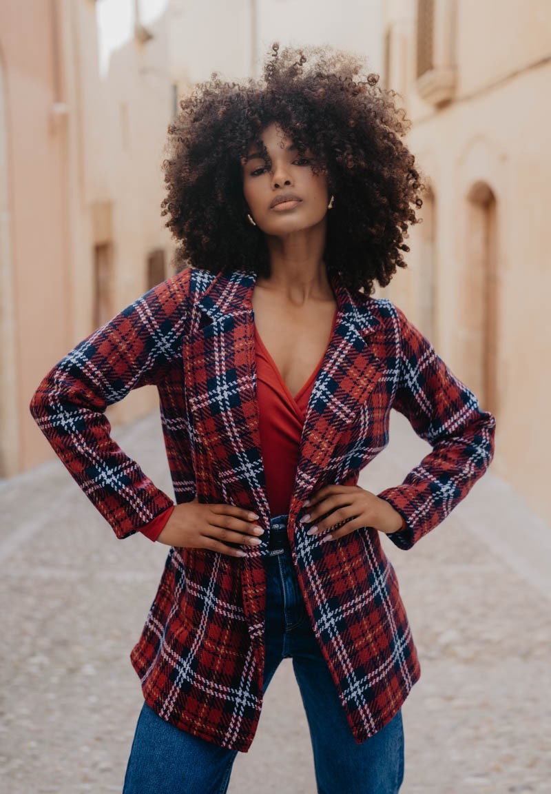 Chaqueta Cuadros Leopardas