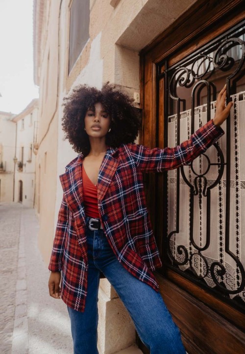 Chaqueta Cuadros Leopardas