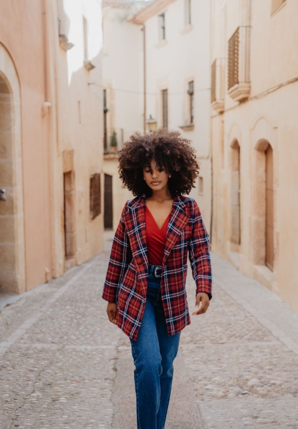 Chaqueta Cuadros Leopardas