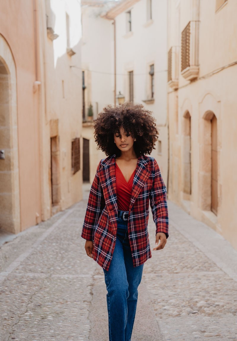Chaqueta Cuadros Leopardas