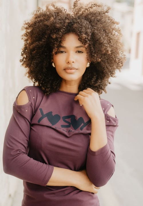 Camiseta burgundy Estrella Yo Soy