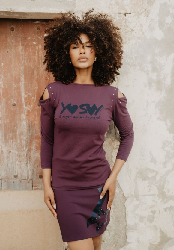 Camiseta burgundy Estrella Yo Soy