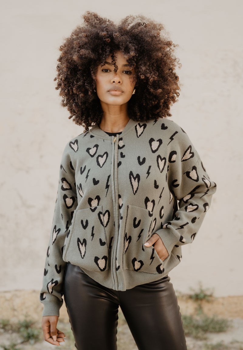 Bomber Gueparda punto verde