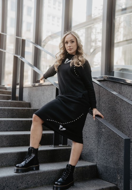 Falda Corazón Rayo punto negra