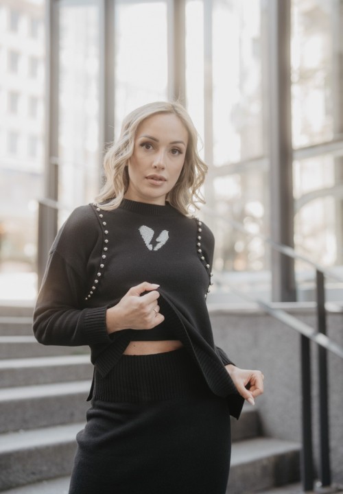 Falda Corazón Rayo punto negra