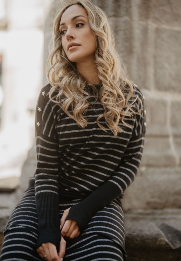 Jersey Rayas Estrellas punto negro
