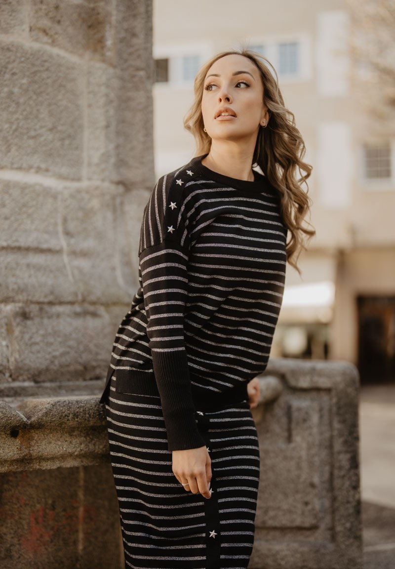 Jersey Rayas Estrellas punto negro