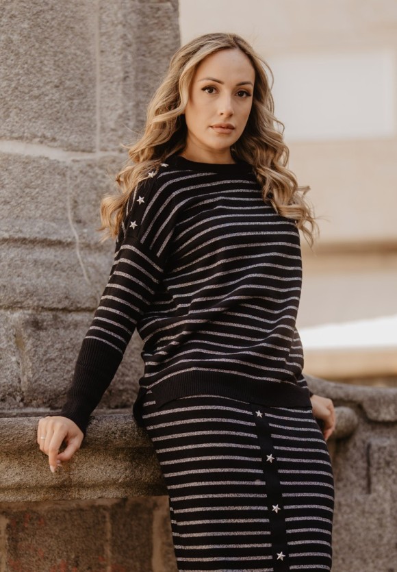 Jersey Rayas Estrellas punto negro