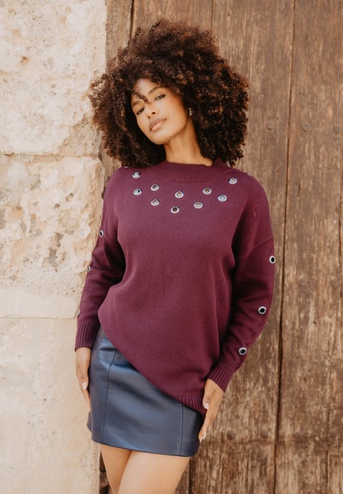 Jersey ollaos punto burgundy