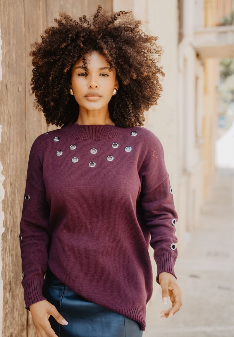 Jersey ollaos punto burgundy