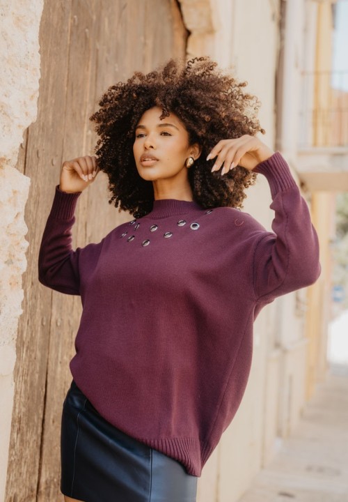 Jersey ollaos punto burgundy