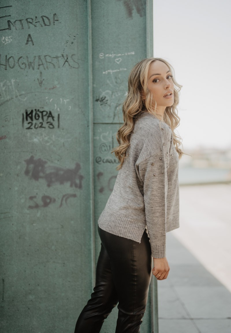 Jersey tachuelas punto gris