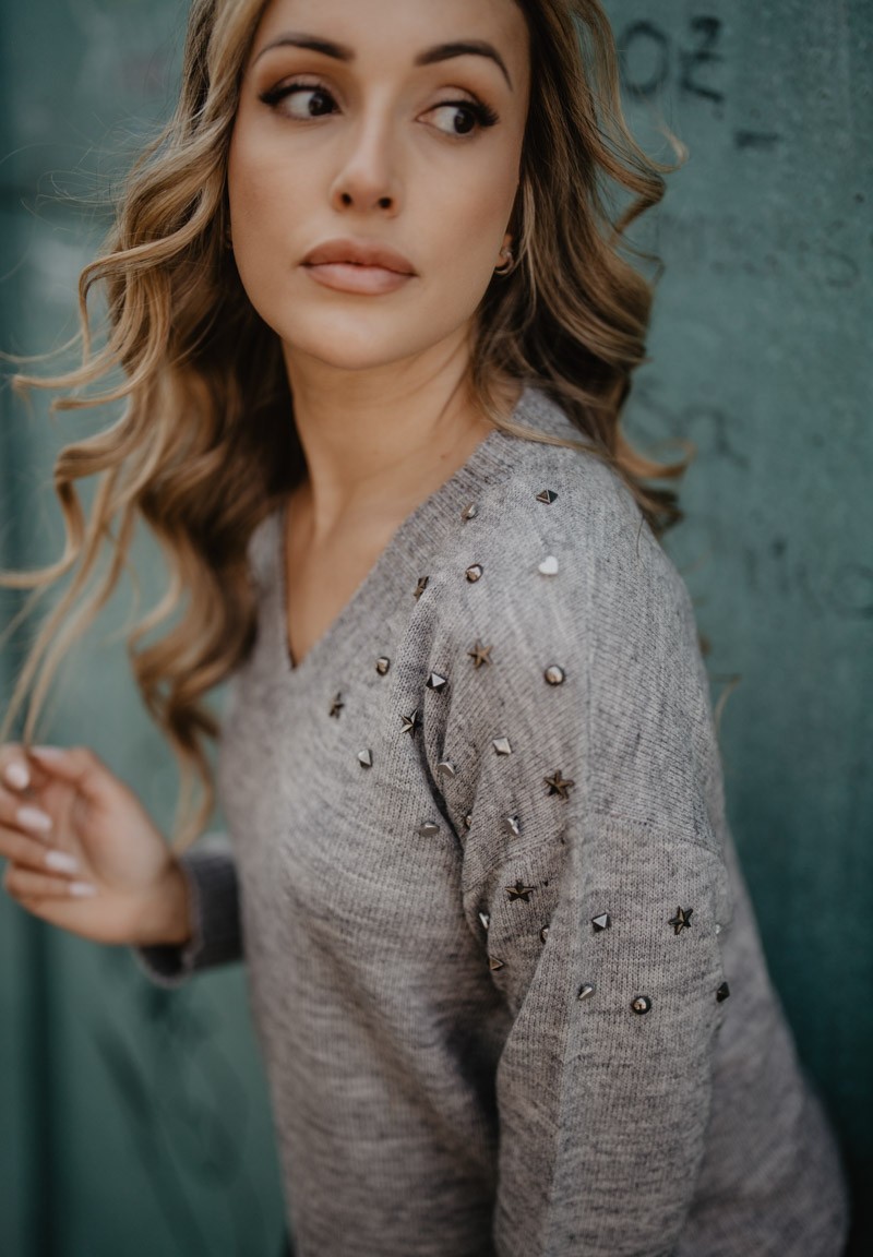 Jersey tachuelas punto gris