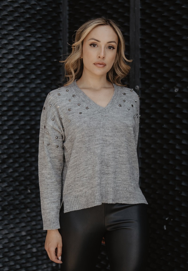 Jersey tachuelas punto gris