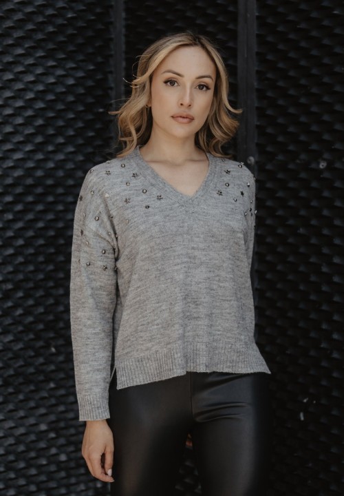 Jersey tachuelas punto gris