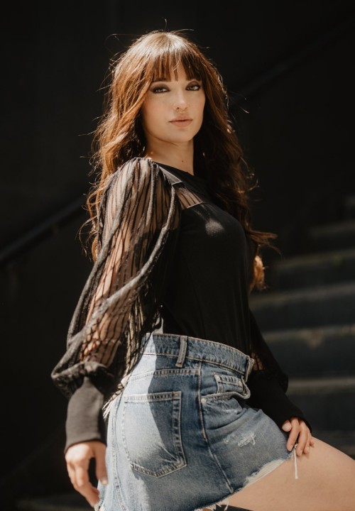 Camiseta manga abullonada tul