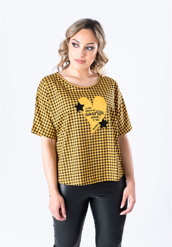 Camiseta Cuadro Vichy Amar