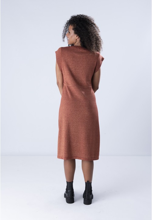 Vestido Lúrex Poderosa Teja