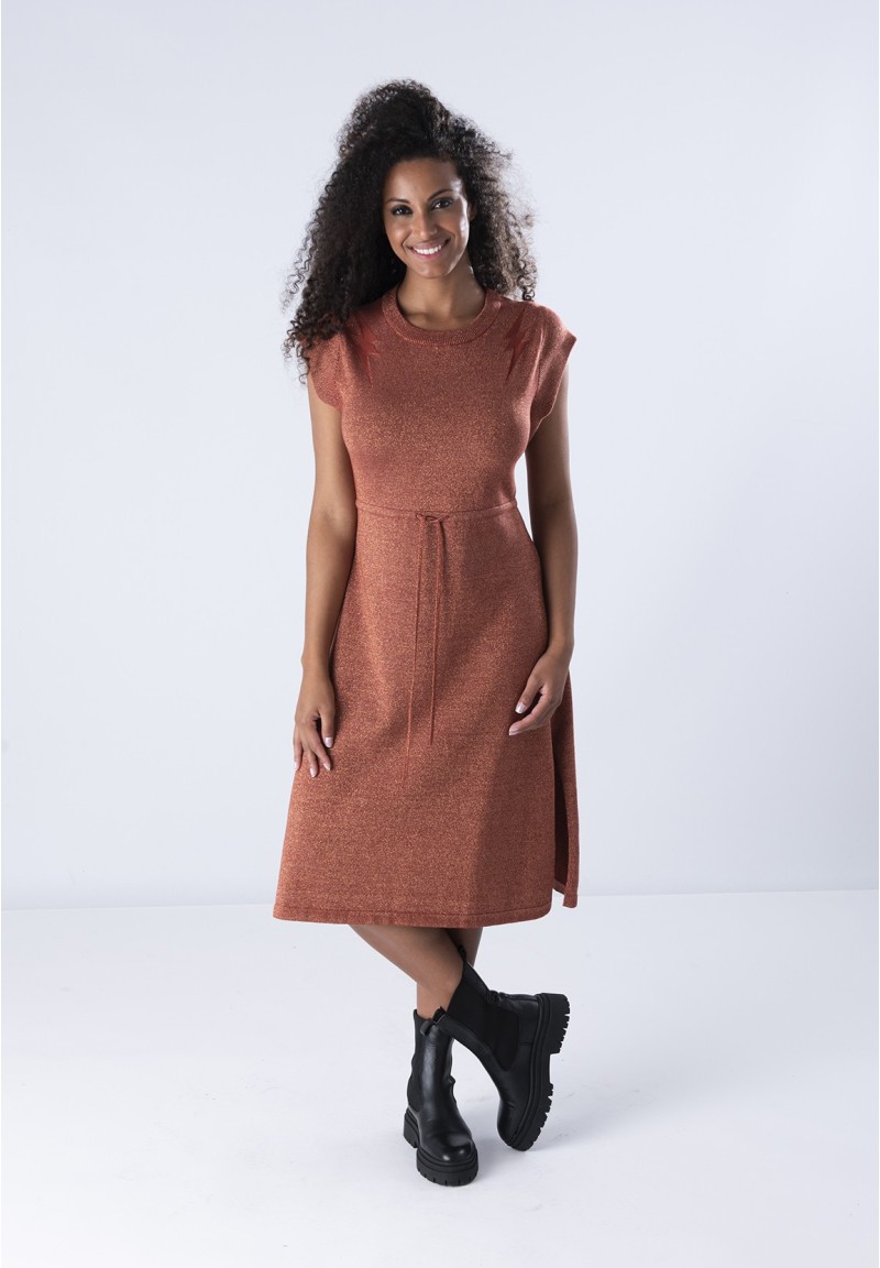 Vestido Lúrex Poderosa teja