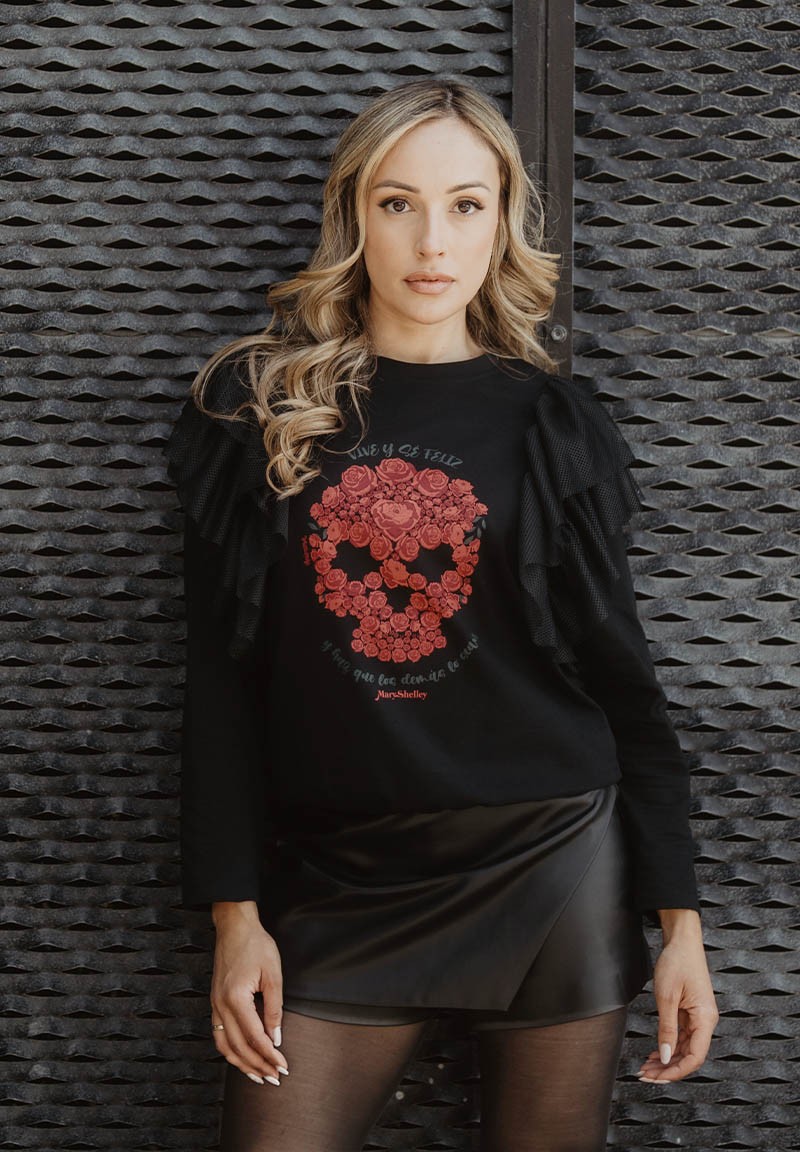 Camiseta volantes Mary Shelley Calavera