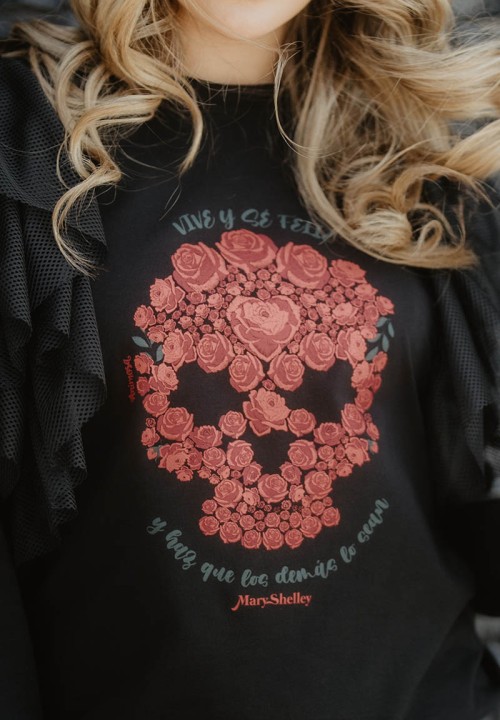 Camiseta volantes Mary Shelley Calavera
