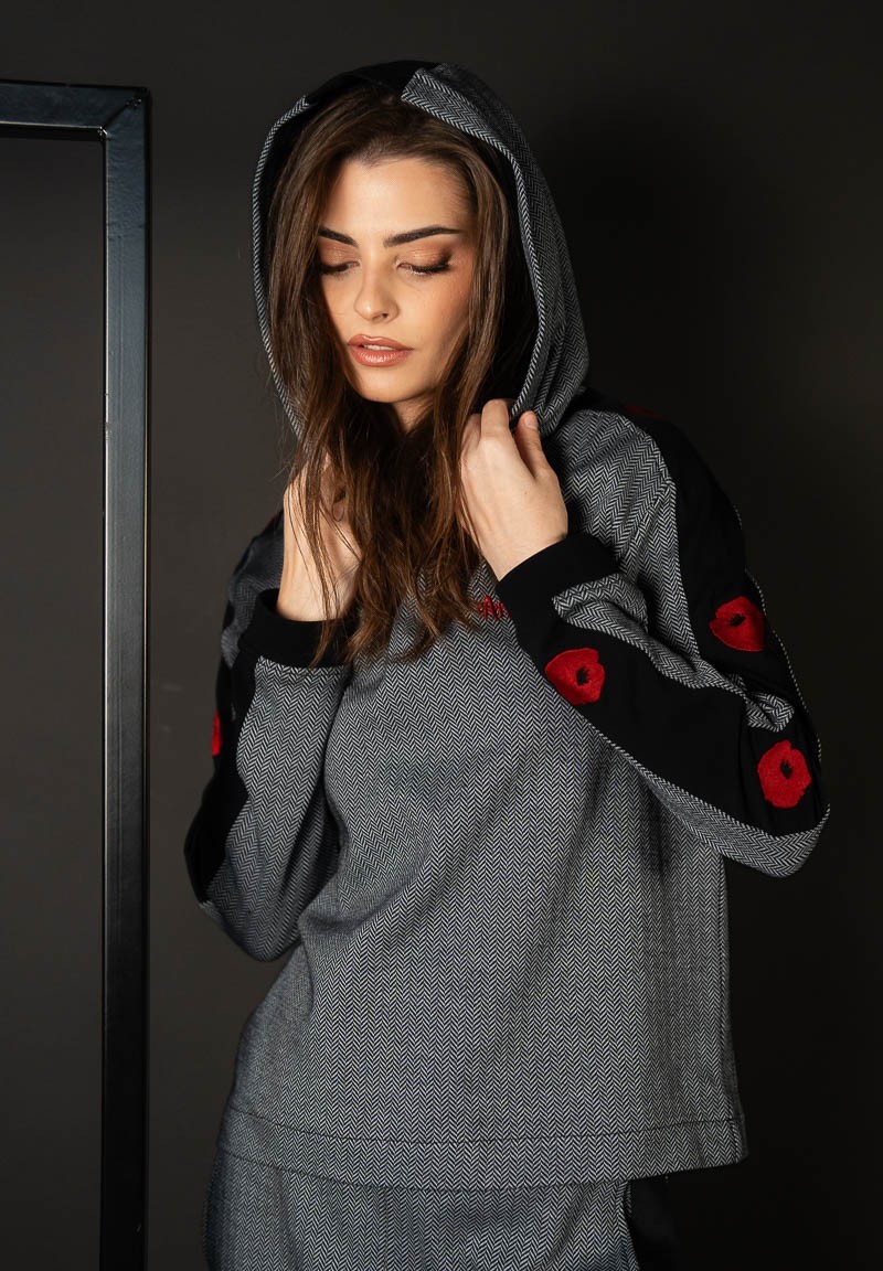Sudadera espiguilla Amapolas