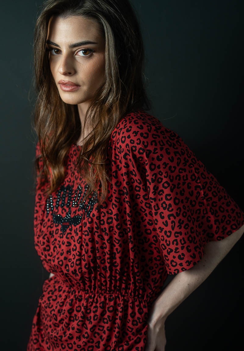 Vestido animal print con la palabra Amour bordada | Animosa