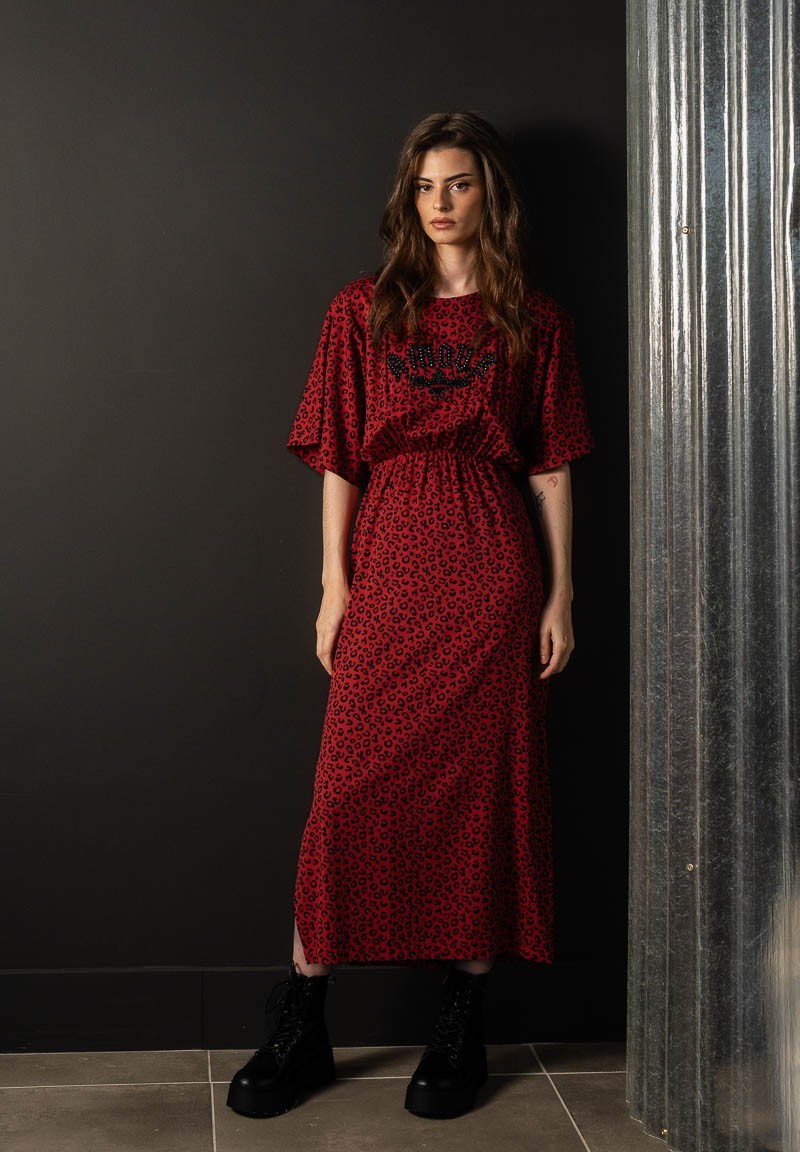 Vestido animal print con la palabra Amour bordada | Animosa