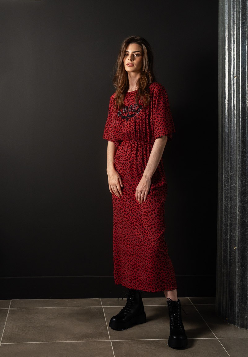 Vestido animal print con la palabra Amour bordada | Animosa