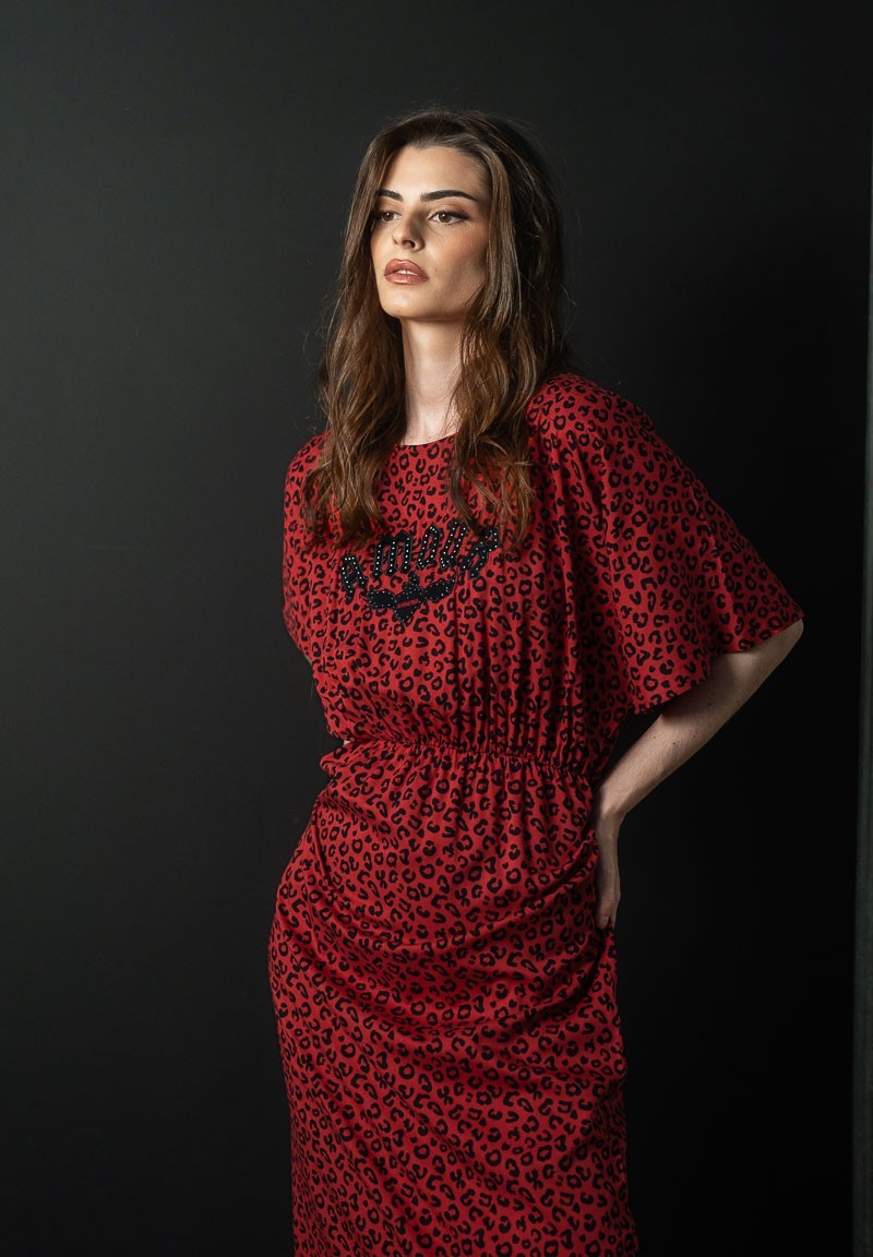 Vestido animal print con la palabra Amour bordada | Animosa
