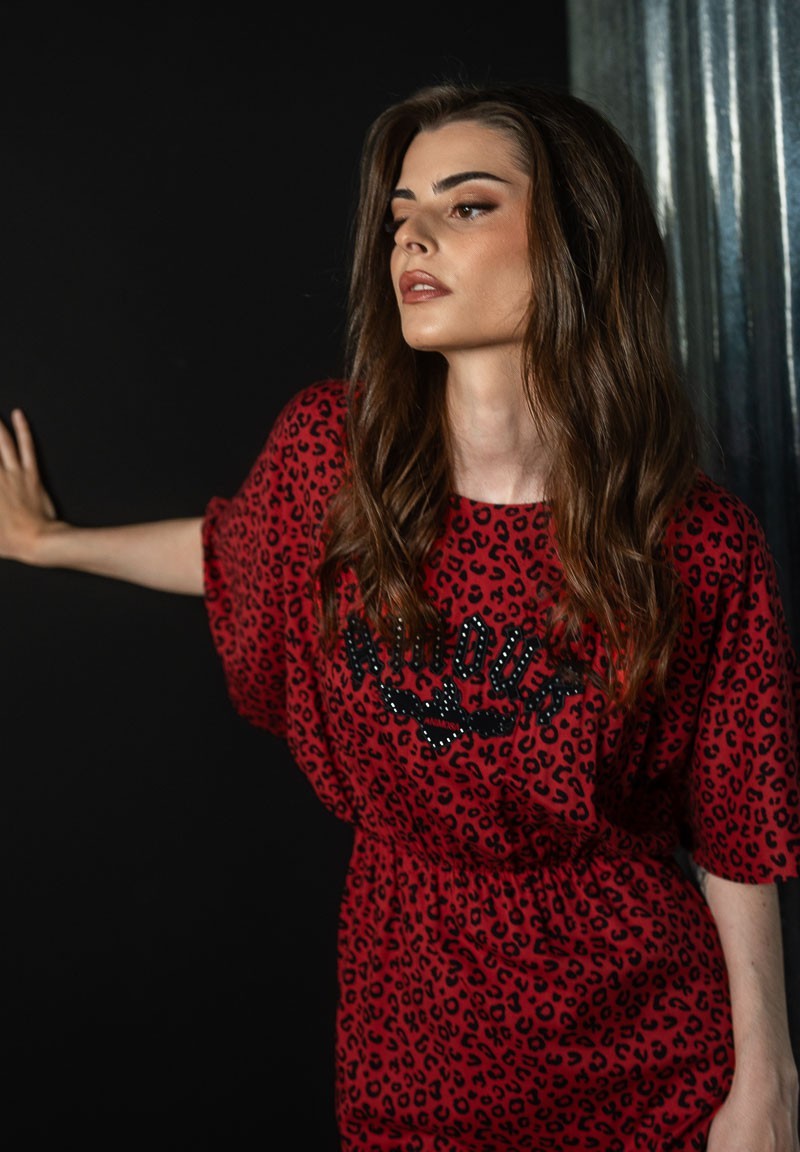 Vestido animal print con la palabra Amour bordada | Animosa
