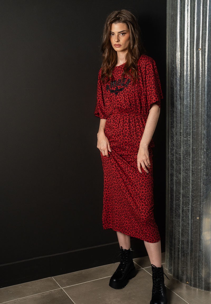 Vestido animal print con la palabra Amour bordada | Animosa