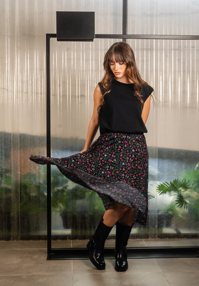 Top de tul tableada con diseño floral metAMORfosis | Animosa