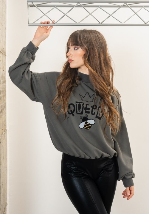 Sudadera con ilustración y el mensaje Queen Bee | Animosa