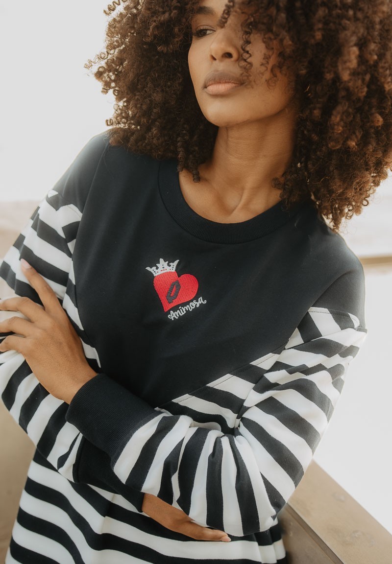 Vestido tipo sudadera de rayas Reina de corazones | Animosa