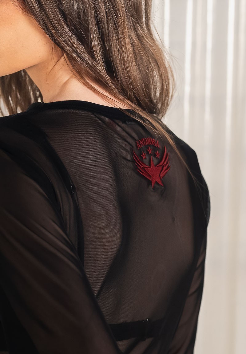 Camiseta de tul transparente y parche Love Force | Animosa