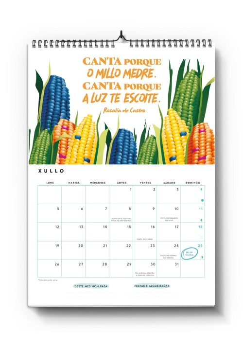 Calendario de parede 2027 A3 Galega de pura cepa | Animosa