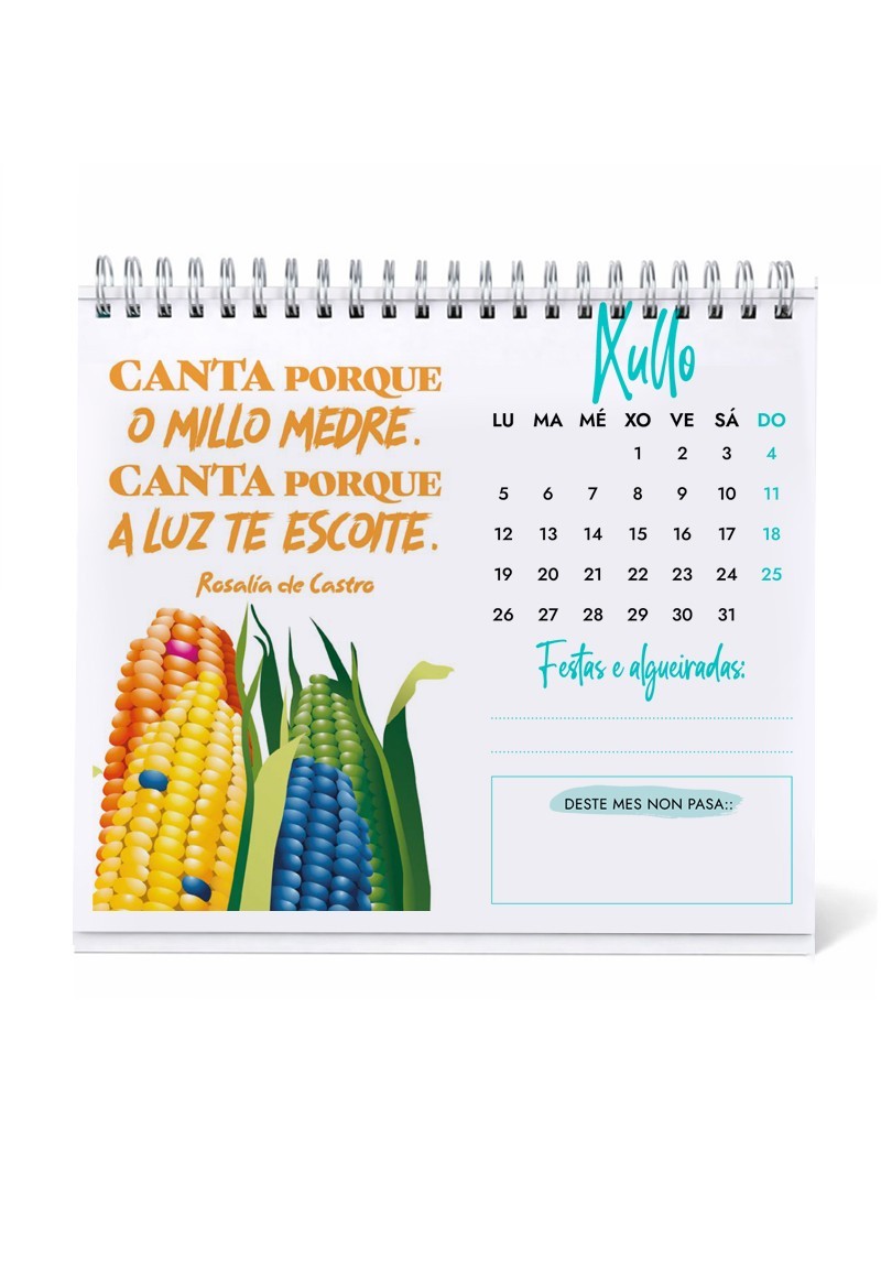 Calendario de mesa 2027 A3 Galega de pura cepa | Animosa