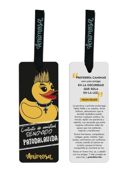 Marcapáginas Patodalavida con texto inspirador | Animosa
