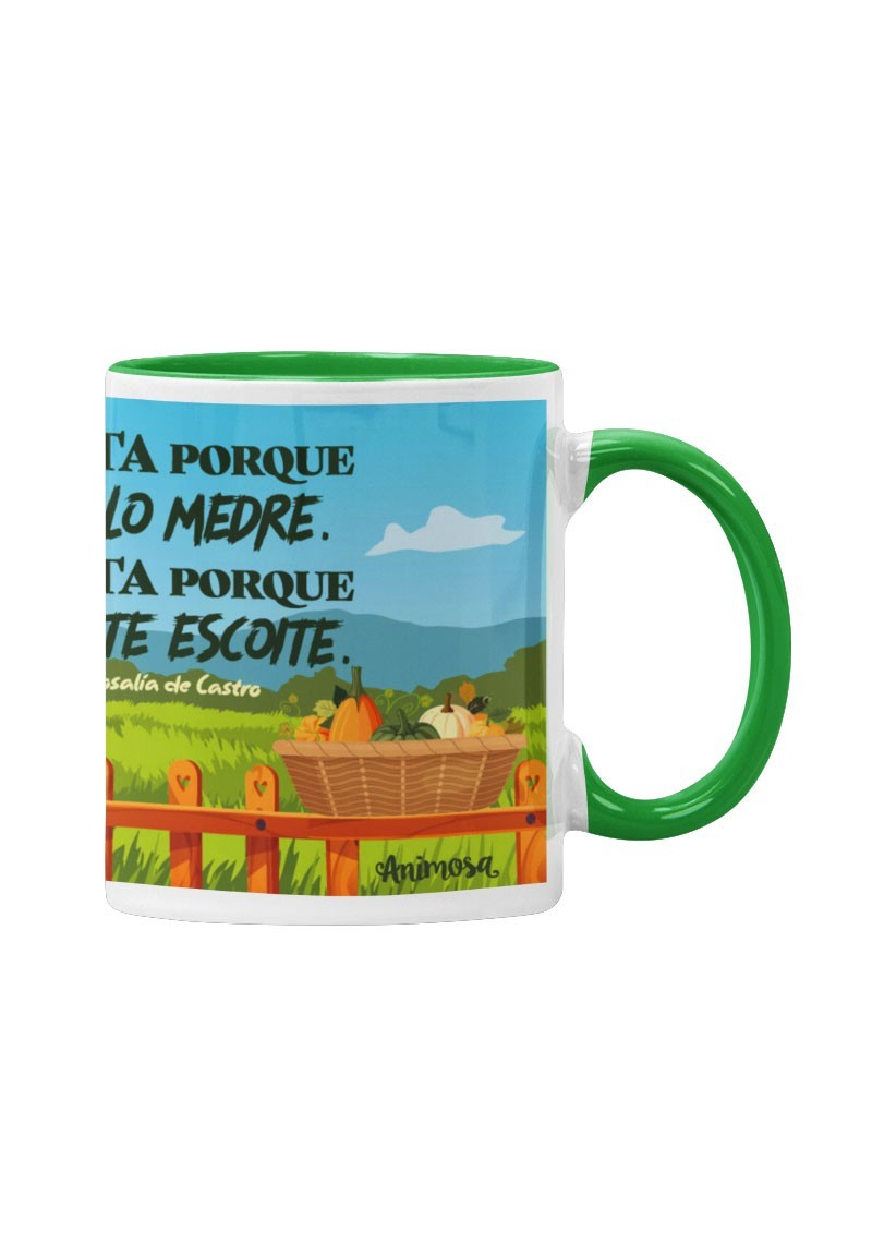 Cunca Rosalía «Canta porque o millo medre» interior verde | Animosa