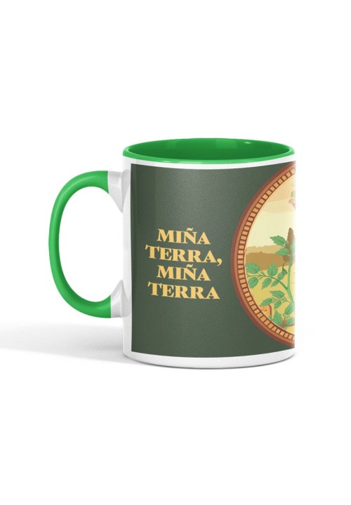 Cunca Rosalía «Miña terra, miña terra» interior verde | Animosa