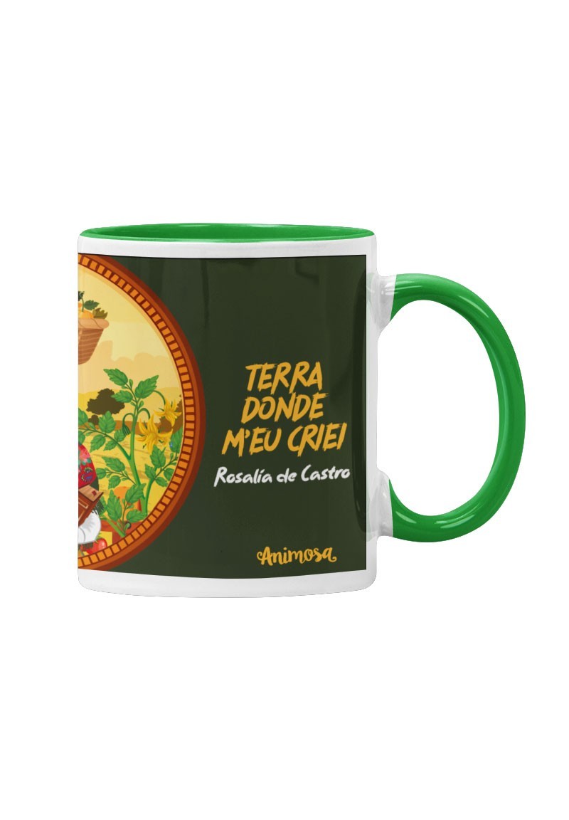 Cunca Rosalía «Miña terra, miña terra» interior verde | Animosa