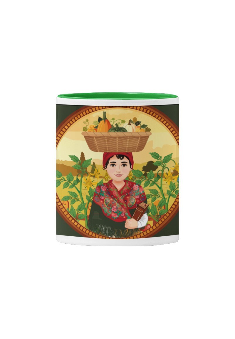 Cunca Rosalía «Miña terra, miña terra» interior verde | Animosa