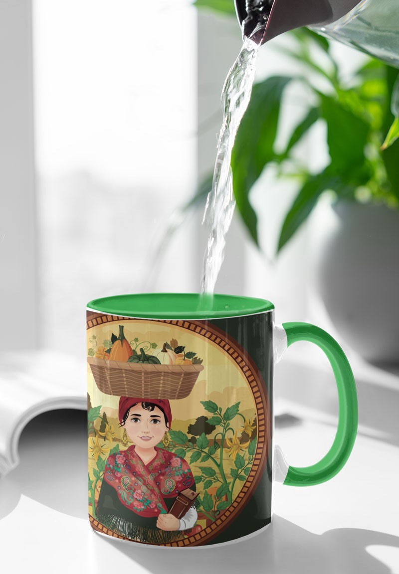 Cunca Rosalía «Miña terra, miña terra» interior verde | Animosa