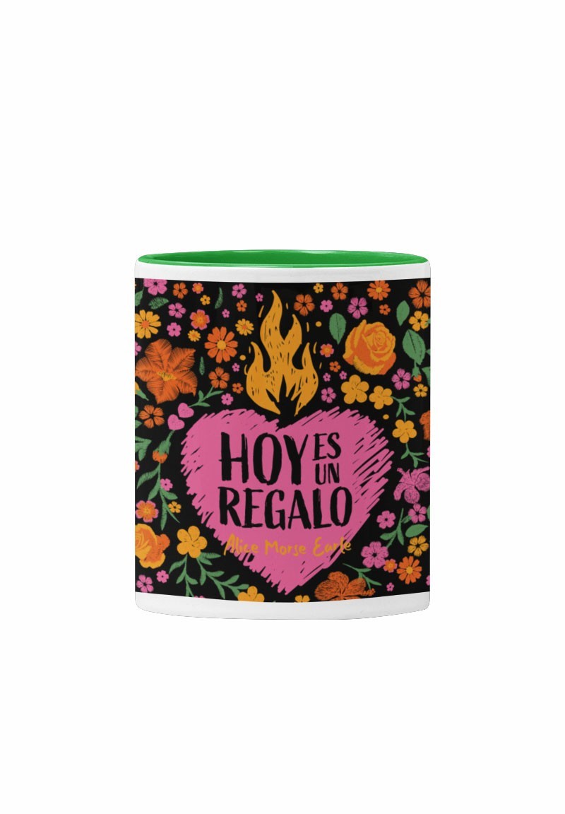 Taza Hoy es un regalo con interior de color verde | Animosa
