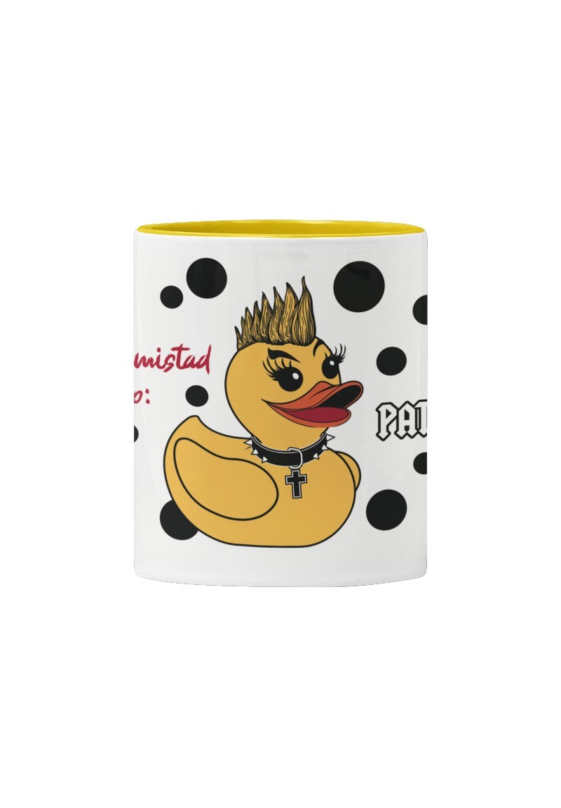 Taza Patodalavida con ilustración de pato punk | Animosa