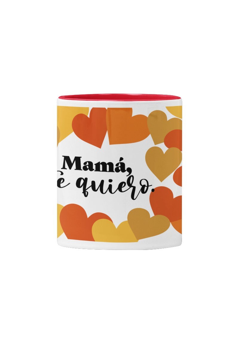 Taza Mamá te quiero con estampado de corazones | Animosa